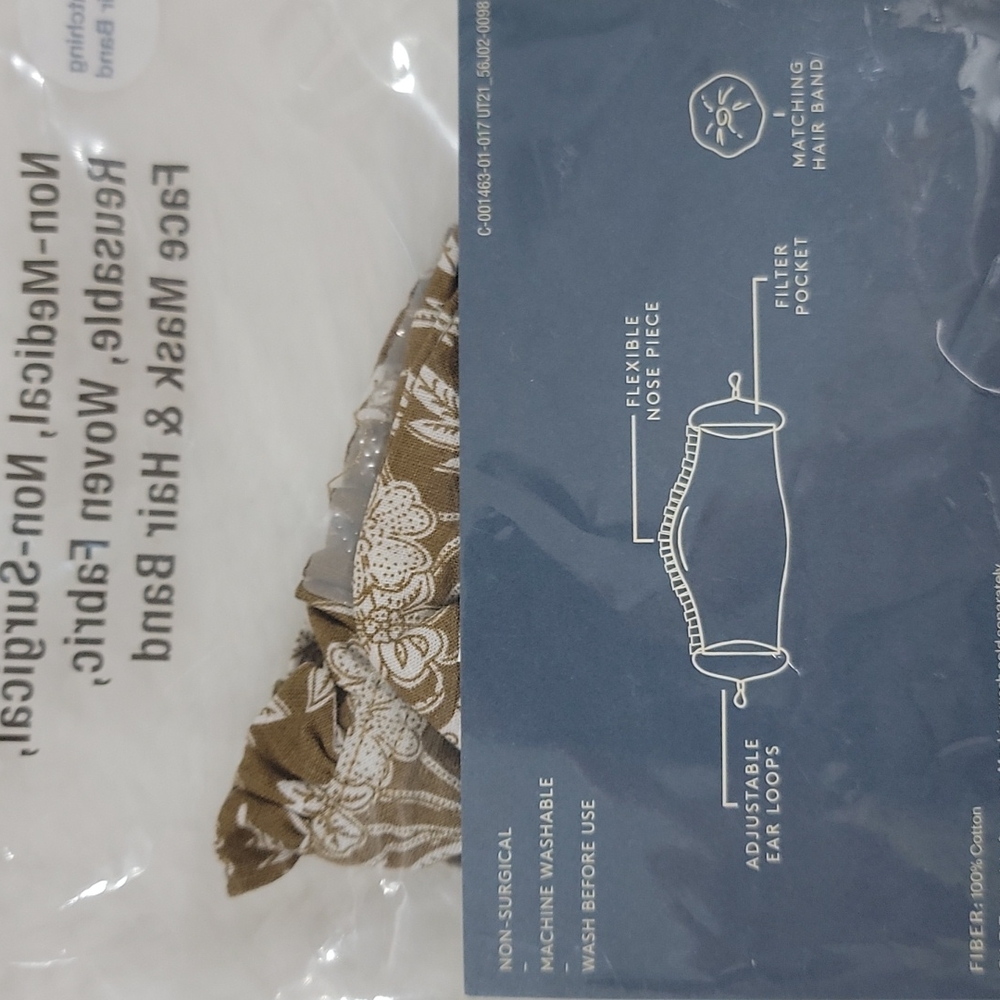 Universal Thread Ruffle Reuseable Face Mask & Hair Band - Picture 7 of 7
